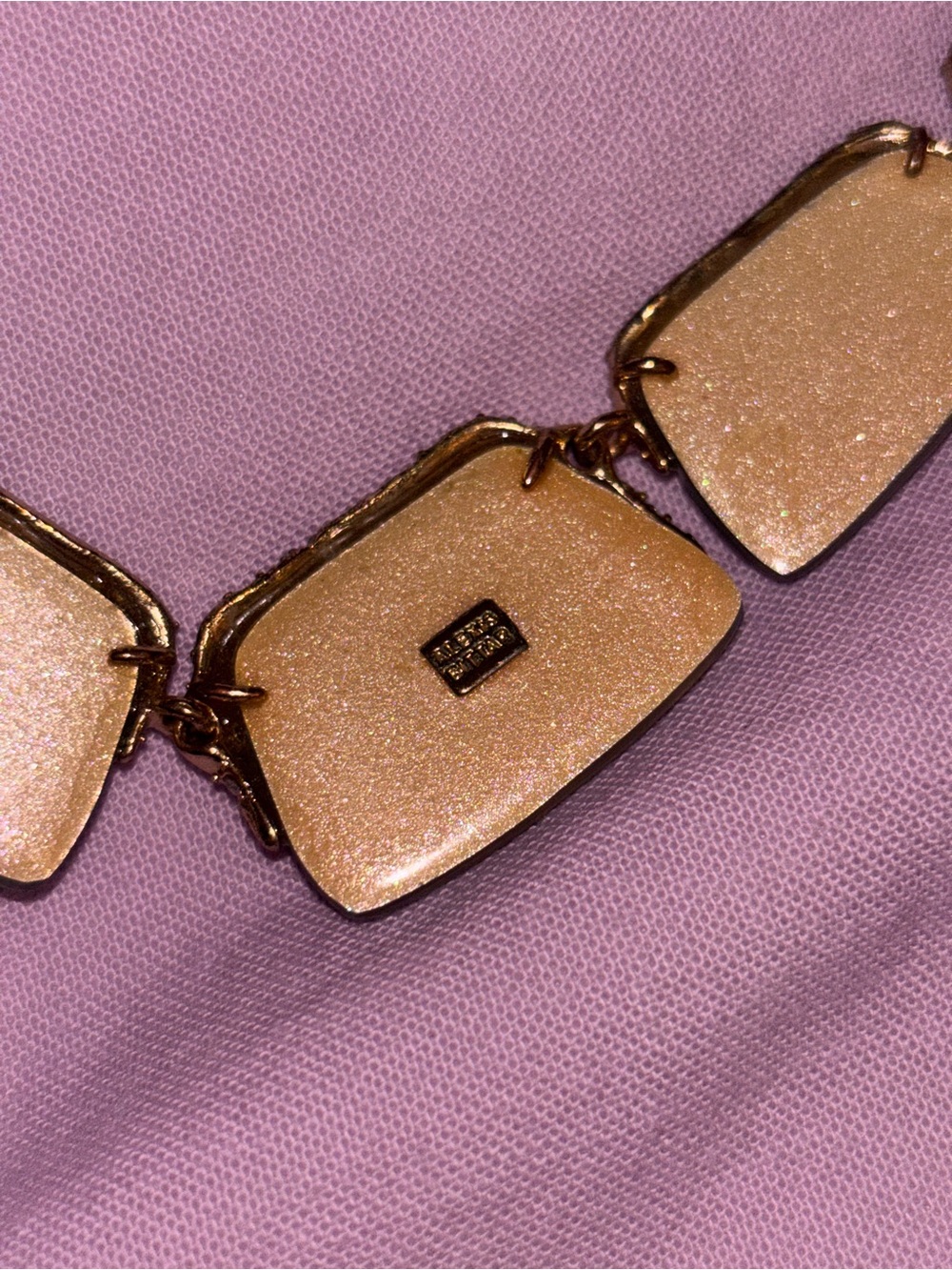 Alexis Bittar Aqua Blue/Purple and Gold Crystal Embellished Necklace - Picture 2 of 3